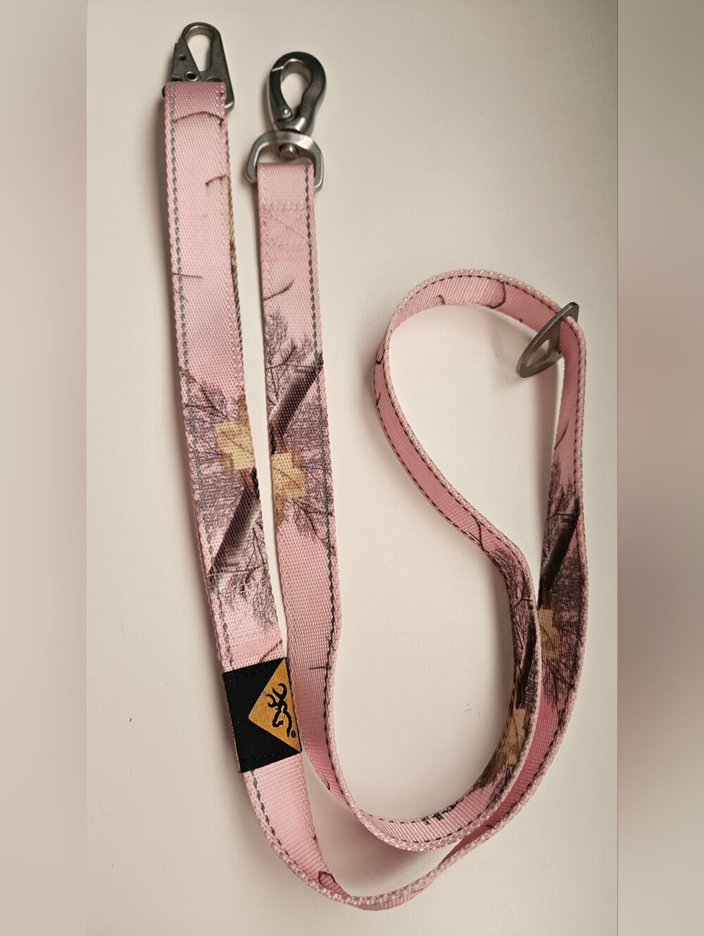 Browning Pink Camouflage Dog Leash with Metal Clip